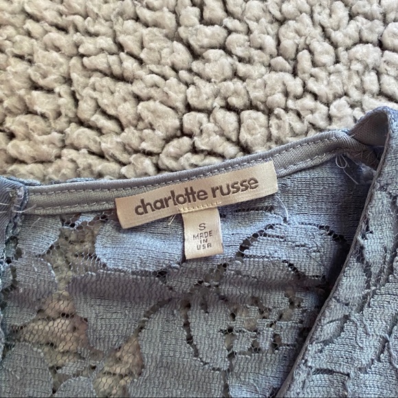 Charlotte Russe Light Blue Floral Lace Romper - Picture 3 of 4